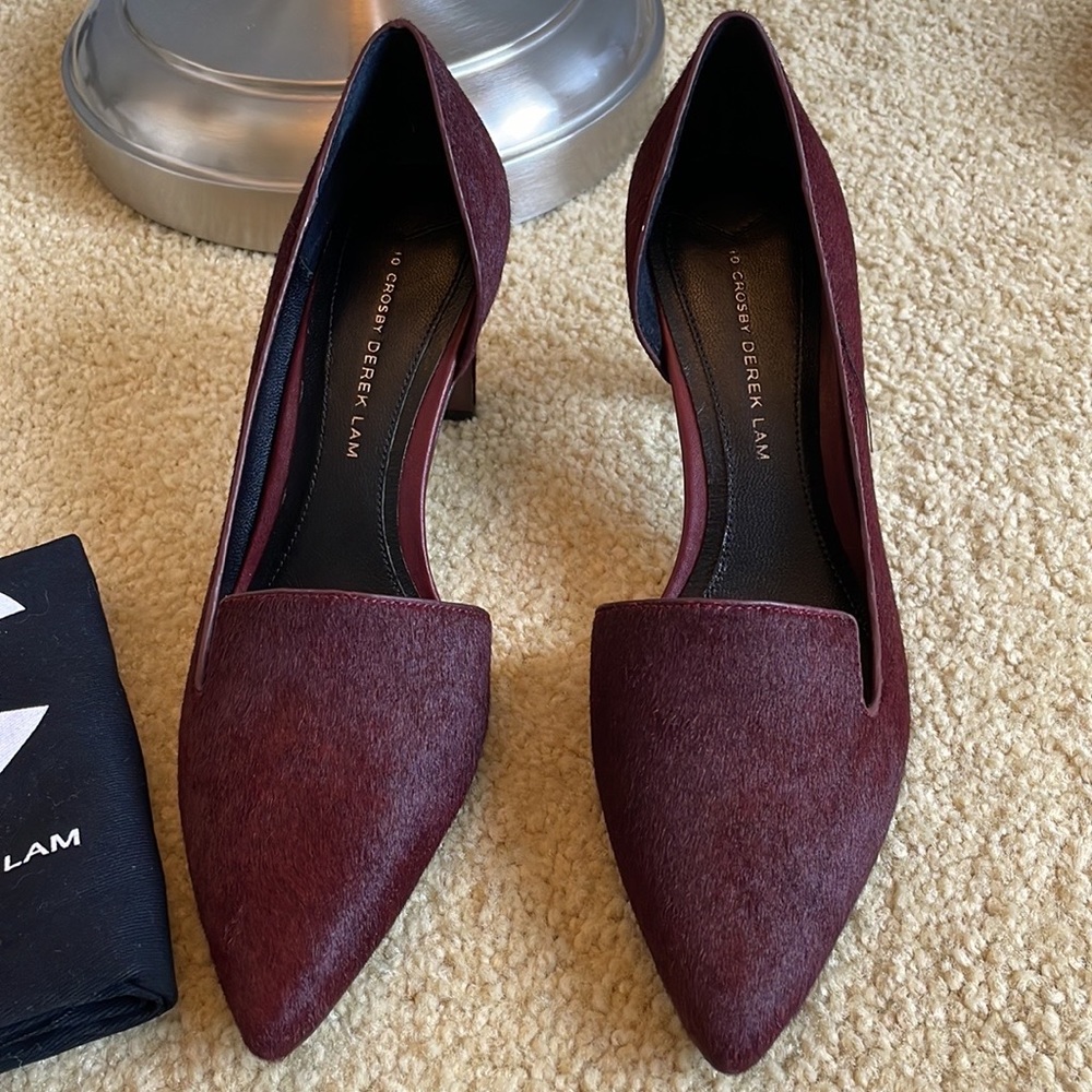 🎉HP🎉 NEW 10 Crosby Derek Lam Maccoy D’Orsay Pump Oxblood 8M - Picture 4 of 10